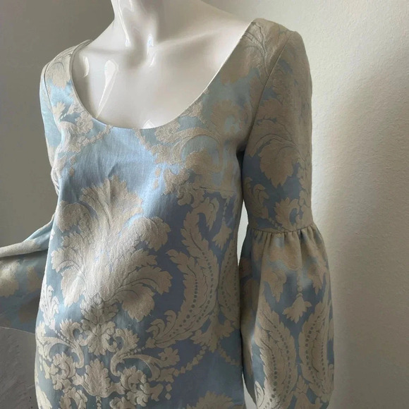Lotusgrace Bell Sleeve Damask Cocktail Dress size 2 - Picture 4 of 13